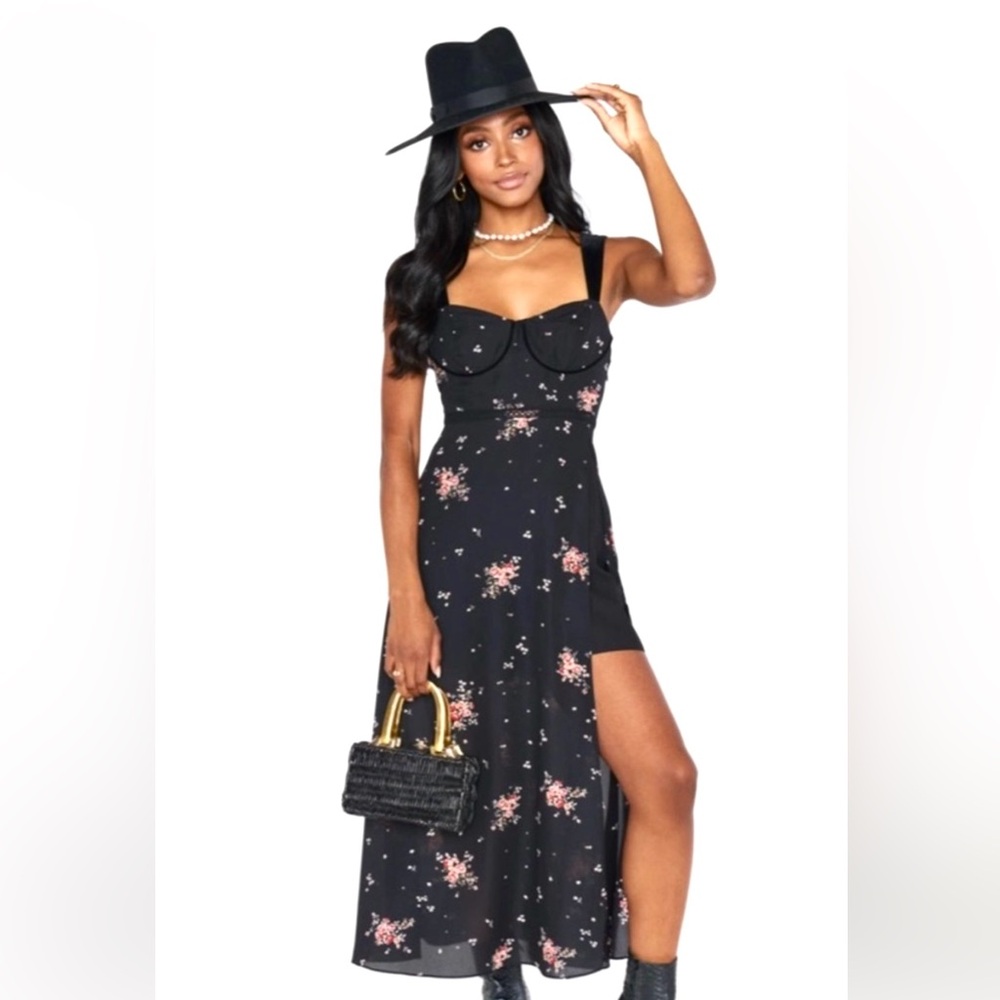 Show me your Mumu - Pandora Corset Romper in black dancing floral Size S